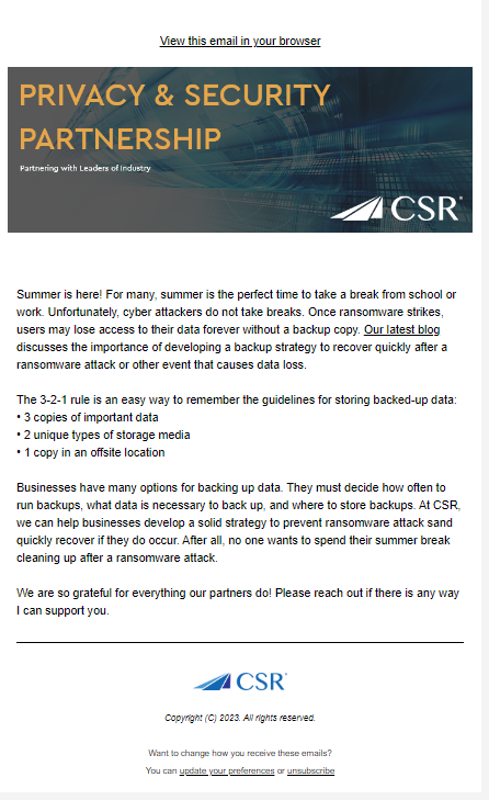 Email campaign